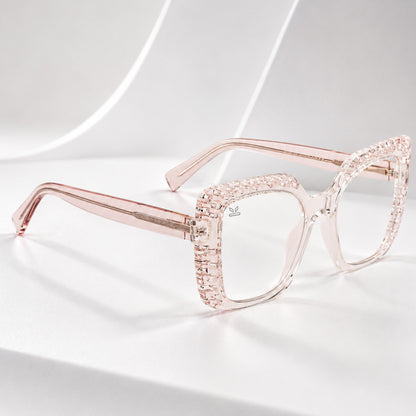 PERKEY Square Full Rim Anti Glare Specs for Women - OPTL0020-C4