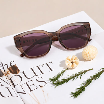 PERKEY UV Protection Retro Square Brown Sunglasses for Men & Women – PRKY0023-C2