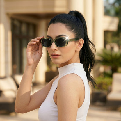 PERKEY 100% UV Protected Rectangle Shades For Men and Women - PRKY0019-C2